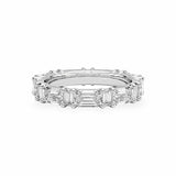 Alternating Emerald & Baguette Eternity Ring Women's Wedding Bands