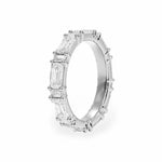 Alternating Emerald & Baguette Eternity Ring Women's Wedding Bands