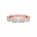 Alternating Emerald & Baguette Eternity Ring Women's Wedding Bands