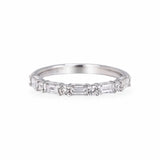 Baguette & Round Diamond Wedding Band Women's Wedding Bands