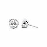Bezel Stud Earrings Set With Round Lab Diamonds Earrings