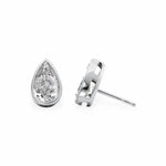 Bezel Stud Earrings Set With Round Lab Diamonds Earrings