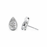 Bezel Stud Earrings Set With Round Lab Diamonds Earrings