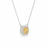 Cushion Cut Yellow Moissanite Pendant Ready To Ship