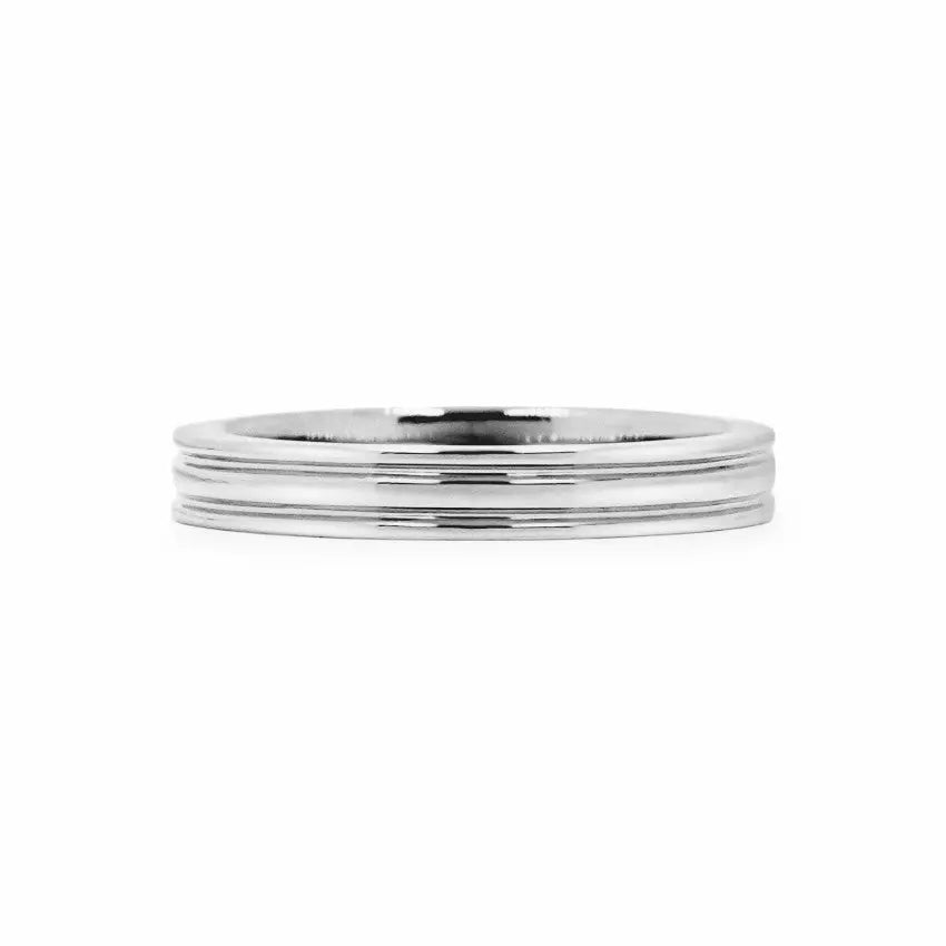 Double Groove Polished Band Women's Wedding Bands