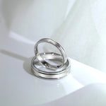 Double Groove Polished Band Women's Wedding Bands