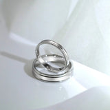 Double Groove Polished Band Women's Wedding Bands