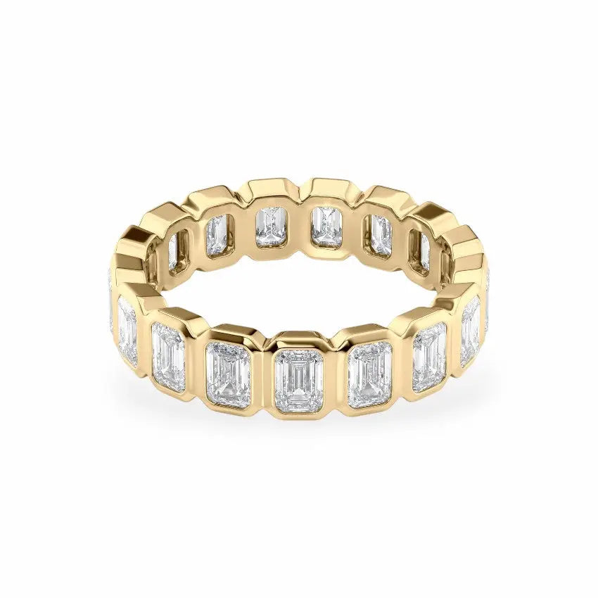 Emerald Bezel Eternity Women's Wedding Bands