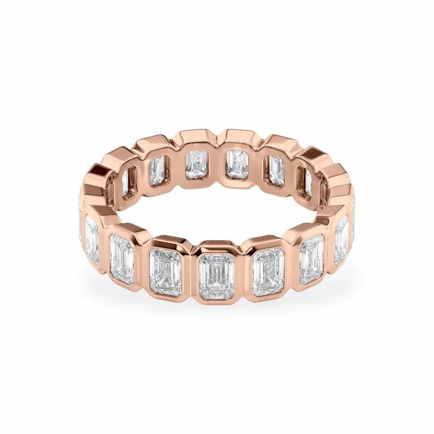 Emerald Bezel Eternity Women's Wedding Bands