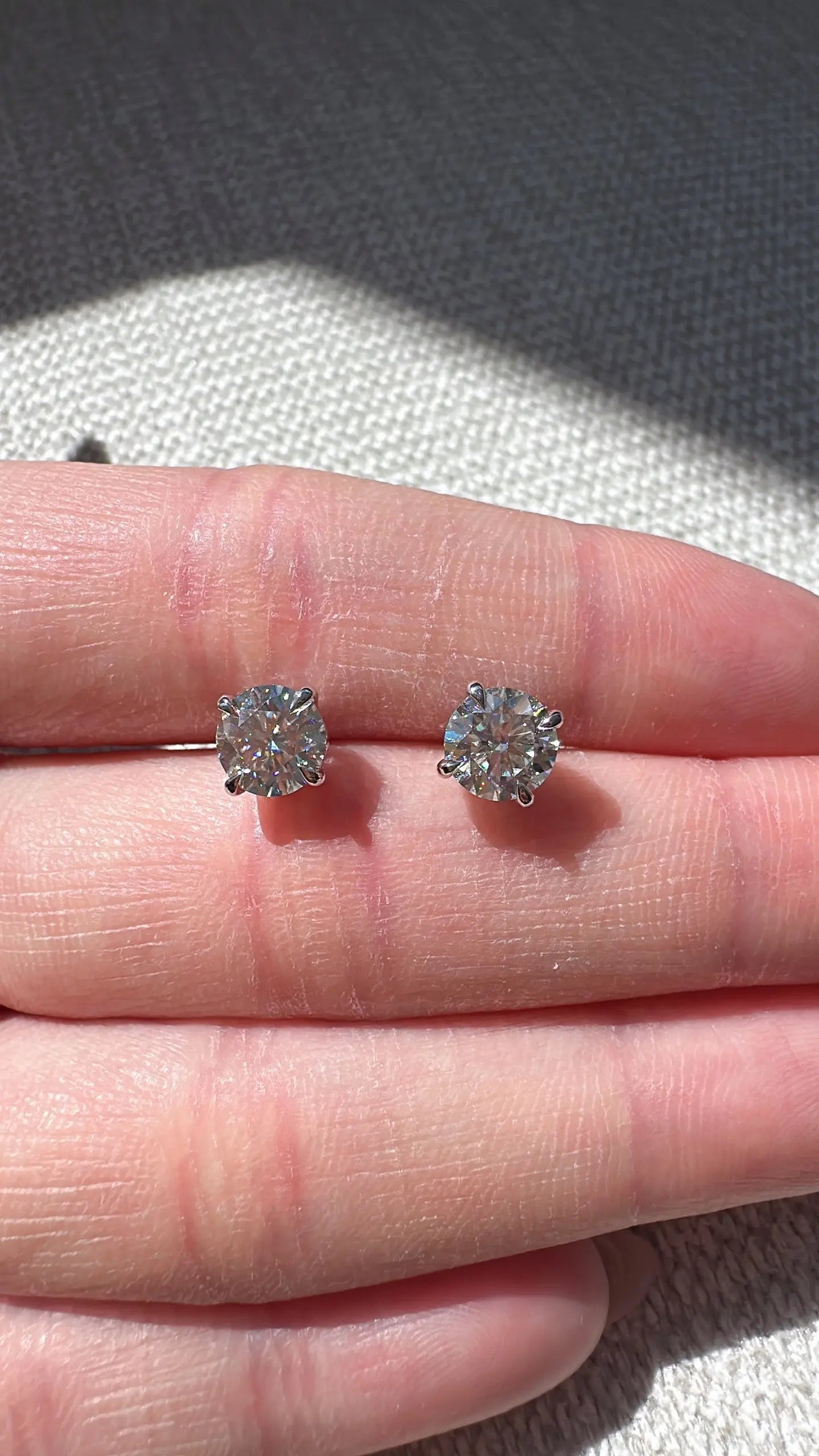 Four Prong Round Cut Moissanite Stud Earrings Ready To Ship
