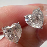 Heart Cut Moissanite Stud Earrings Ready To Ship