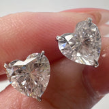 Heart Cut Moissanite Stud Earrings Ready To Ship