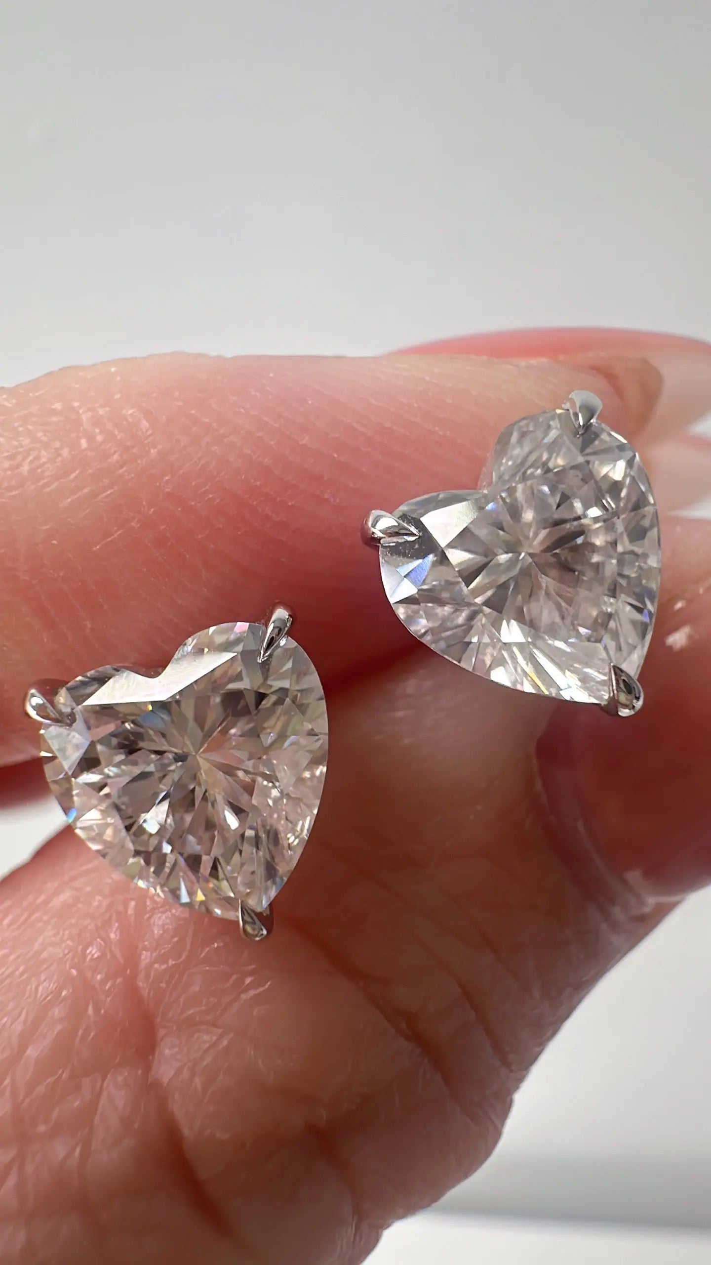 Heart Cut Moissanite Stud Earrings Ready To Ship