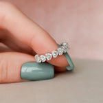 Heart Shaped Eternity Lab Diamond Ring Women's Wedding Bands
