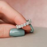 Heart Shaped Eternity Lab Diamond Ring Women's Wedding Bands