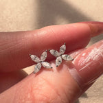 Marquise Flower Moissanite Earrings Ready To Ship