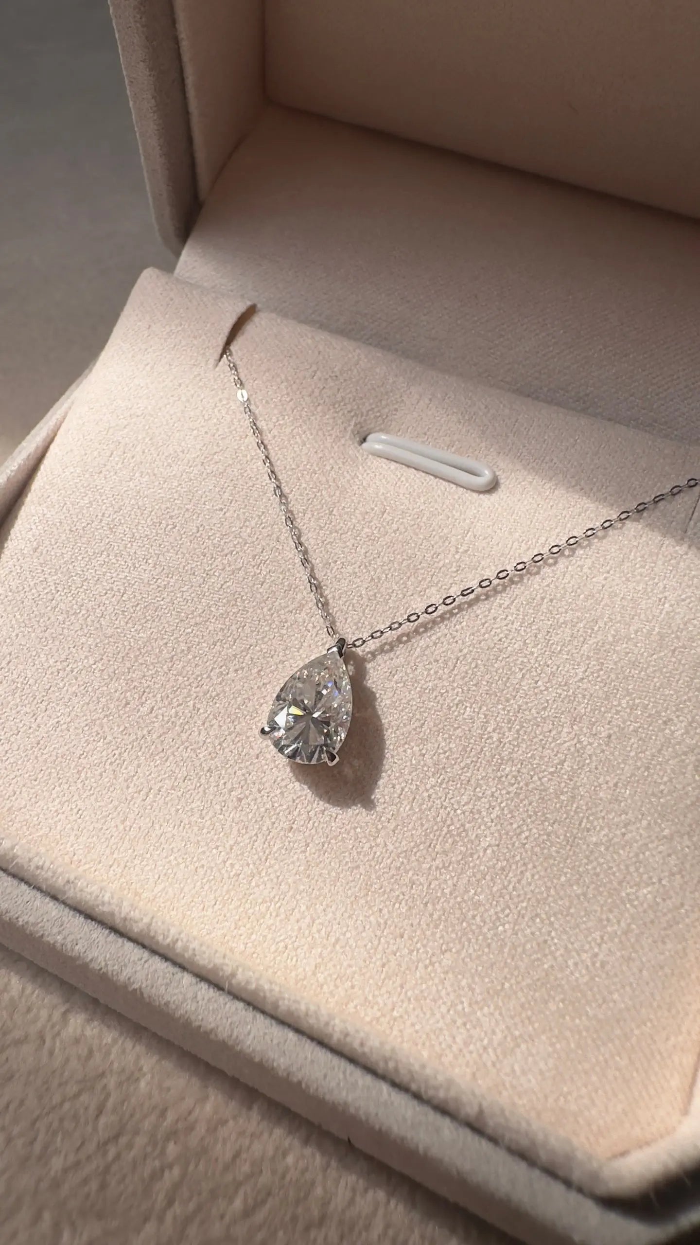 Pear Cut Moissanite Solitaire Pendant Ready To Ship