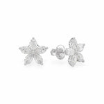 Pear-Shaped Lab Diamond Flower Stud Earrings Earrings