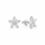 Pear-Shaped Lab Diamond Flower Stud Earrings Earrings