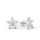 Pear-Shaped Moissanite Flower Stud Earrings Ready To Ship