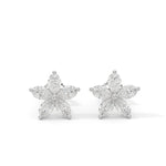 Pear-Shaped Moissanite Flower Stud Earrings Ready To Ship
