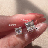Princess Cut Moissanite Stud Earrings (4cttw) Ready To Ship