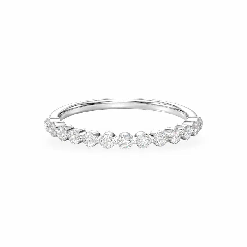 Round Lab Diamond Single Prong Band Women's Wedding Bands