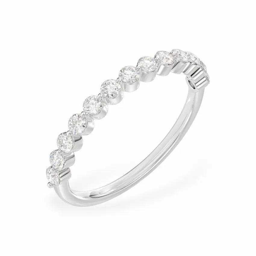 Round Lab Diamond Single Prong Band Women's Wedding Bands