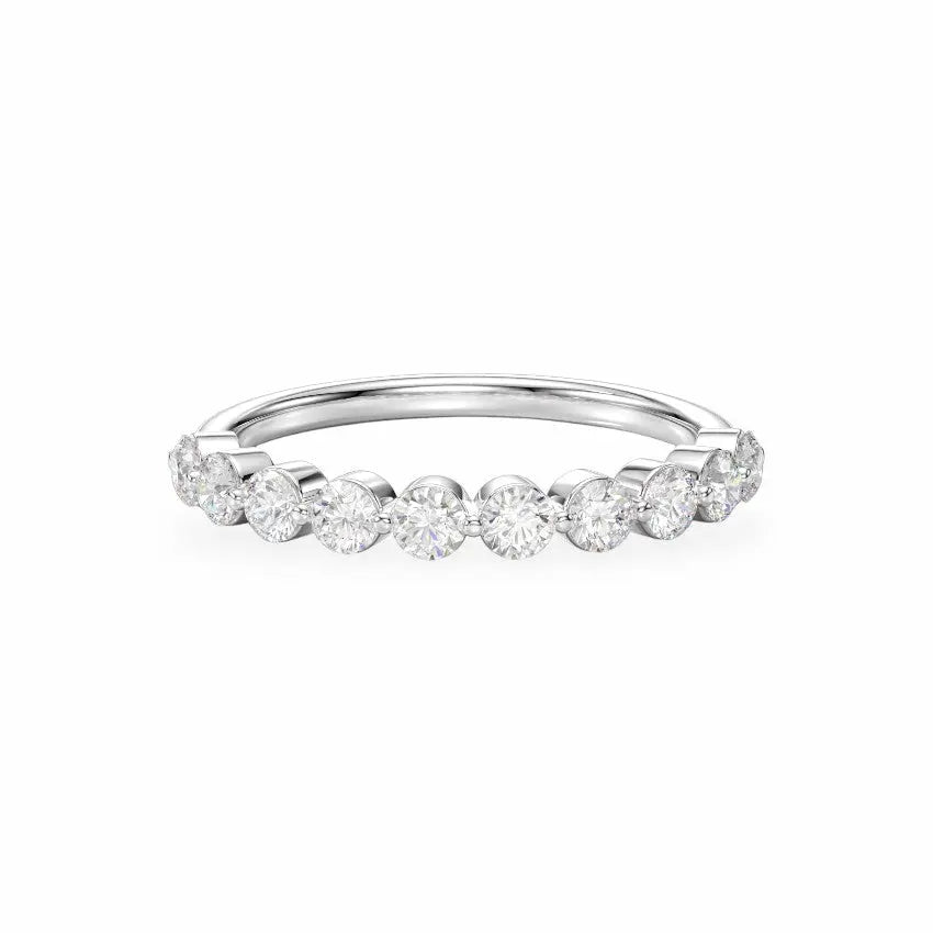 Round Lab Diamond Single Prong Band Women's Wedding Bands