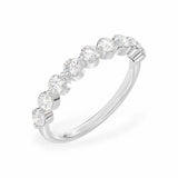 Round Lab Diamond Single Prong Band Women's Wedding Bands