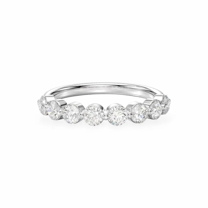 Round Lab Diamond Single Prong Band Women's Wedding Bands