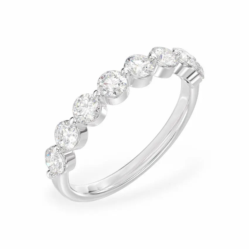 Round Lab Diamond Single Prong Band Women's Wedding Bands