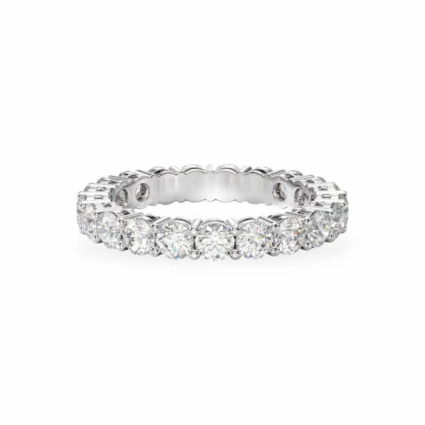 Round Shared Prong Diamond Eternity Band Women's Wedding Bands