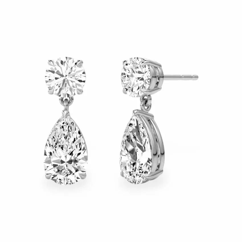 Round & Pear Duo Drop Earrings Earrings