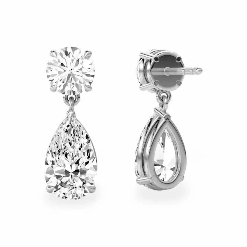 Round & Pear Duo Drop Earrings Earrings