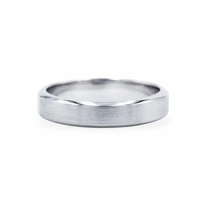 Satin Center With High Polished Drop Edge Band Men's Wedding Bands