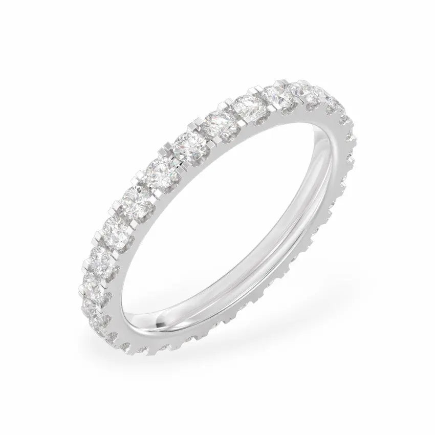 Scalloped Pavé Eternity Diamond Band Women's Wedding Bands