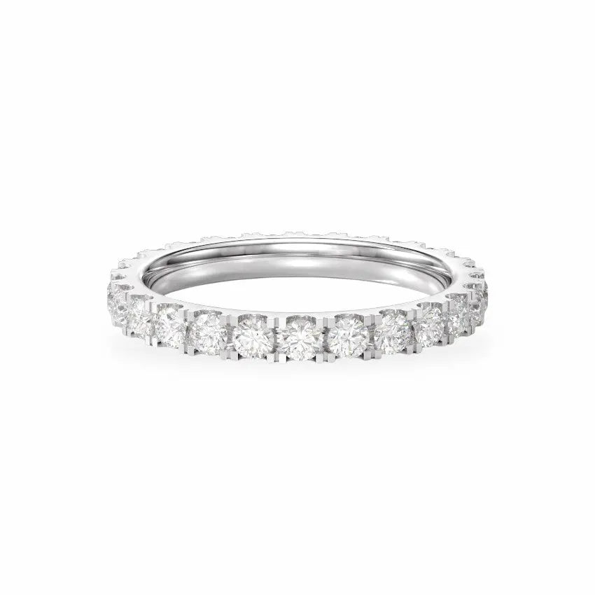 Scalloped Pavé Eternity Diamond Band Women's Wedding Bands
