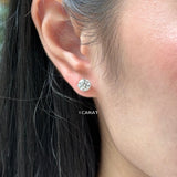 Stud Earrings Set With Round Lab Diamonds