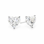 Stud Earrings Set With Heart Lab Diamonds Earrings