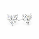 Stud Earrings Set With Heart Lab Diamonds Earrings