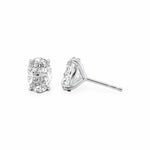 Stud Earrings Set With Oval Lab Diamonds Earrings