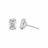 Stud Earrings Set With Oval Lab Diamonds Earrings