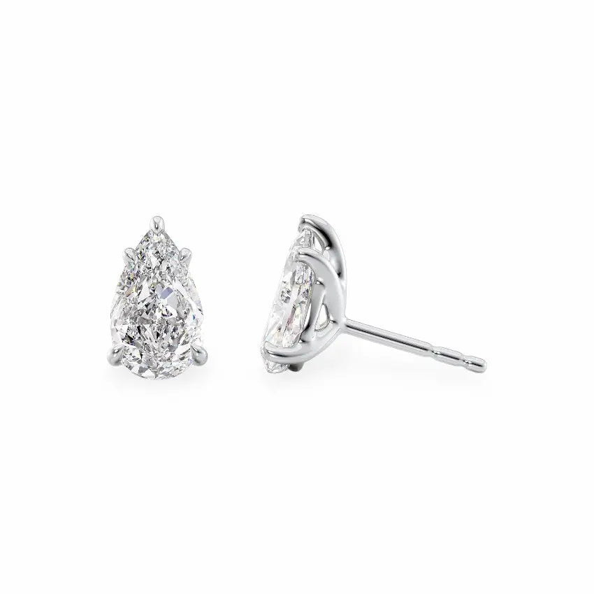 Stud Earrings Set With Pear Lab Diamonds Earrings