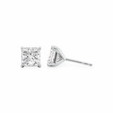 Stud Earrings Set With Princess Lab Diamonds Earrings
