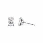 Stud Earrings Set With Radiant Lab Diamonds Earrings
