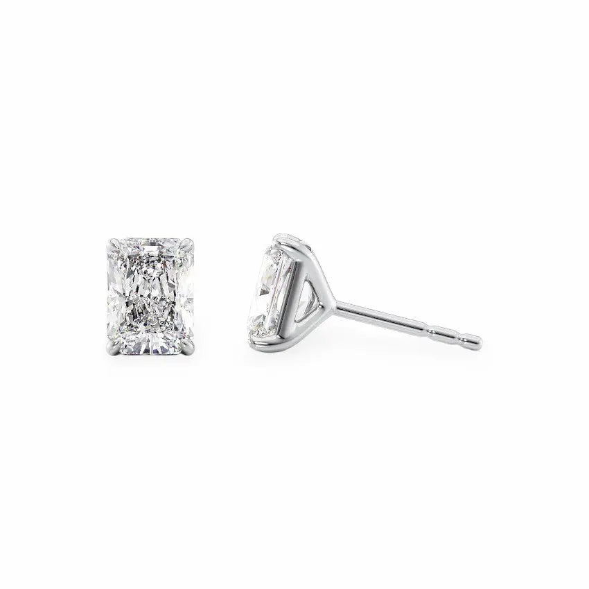 Stud Earrings Set With Radiant Lab Diamonds Earrings