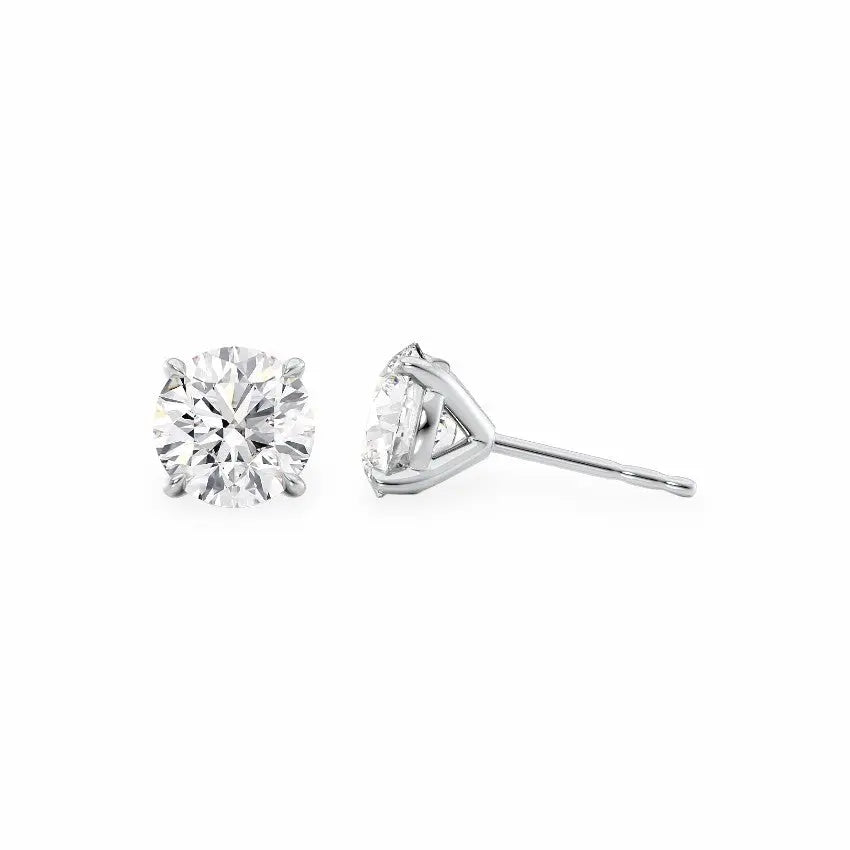 Stud Earrings Set With Round Lab Diamonds Earrings