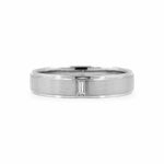 The Baguette Diamond Satin Center Band Men's Wedding Bands