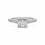The Classic Cathedral Pavé Asscher Engagement Ring Engagement Rings